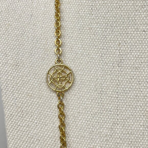 Monet Long Flapper Length Gold-Tone Necklace Celtic Knot Layering Signed - Picture 5 of 8